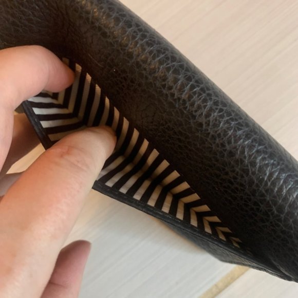 Kate Spade Black Pebble Leather Scallop Trim Wallet Leewood Place Tavy - Picture 6 of 12